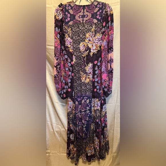 Free People Marais Printed Midi Dress in Black Combo, NWOT. Includes slip, NWOT. - Picture 13 of 16